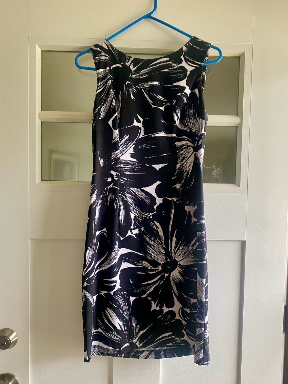 connected apparel Black and White Floral Midi Shift Dress